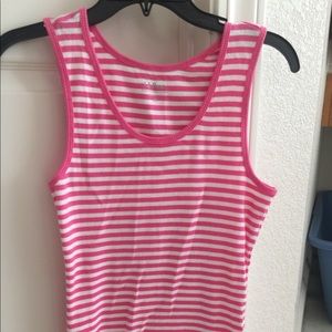 LL Bean pink striped tank top
